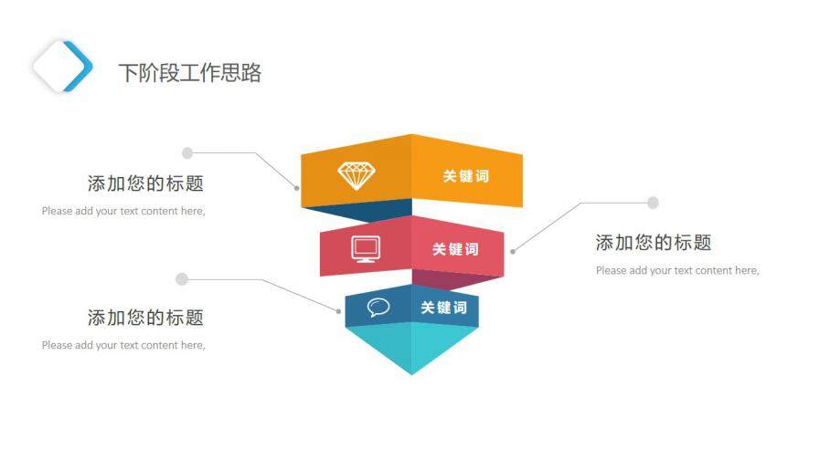 简洁彩色工作汇报总结PPT模板