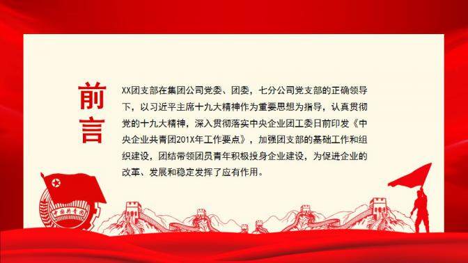 中国共产主义青年团基层团委团支部工作总结汇报动态PPT模板