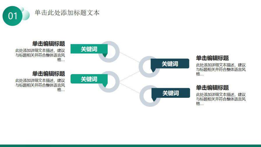 扁平簡約小清新綠年終總結報告ppt模板