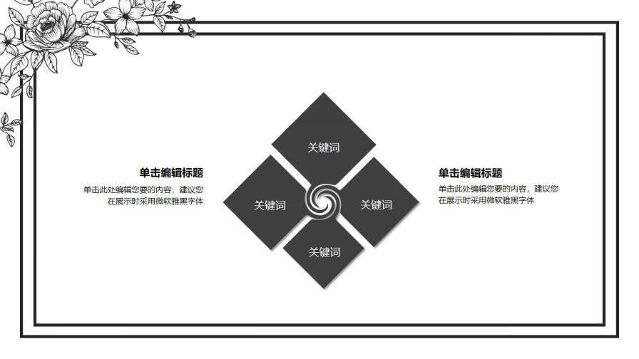 歐式花紋簡約雅致PPT模板