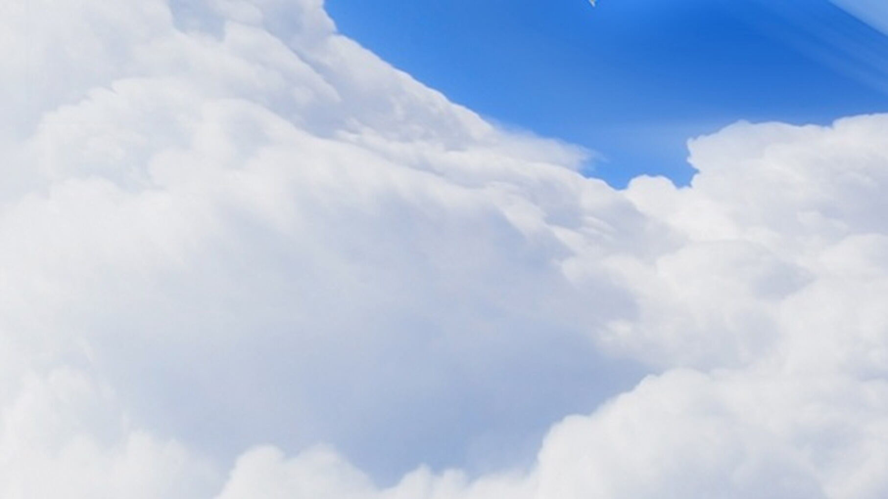 唯美蓝天白云飞机PPT背景图片