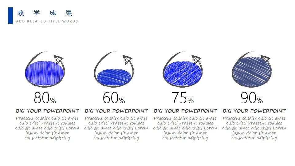 蓝色手绘教学设计PPT模板