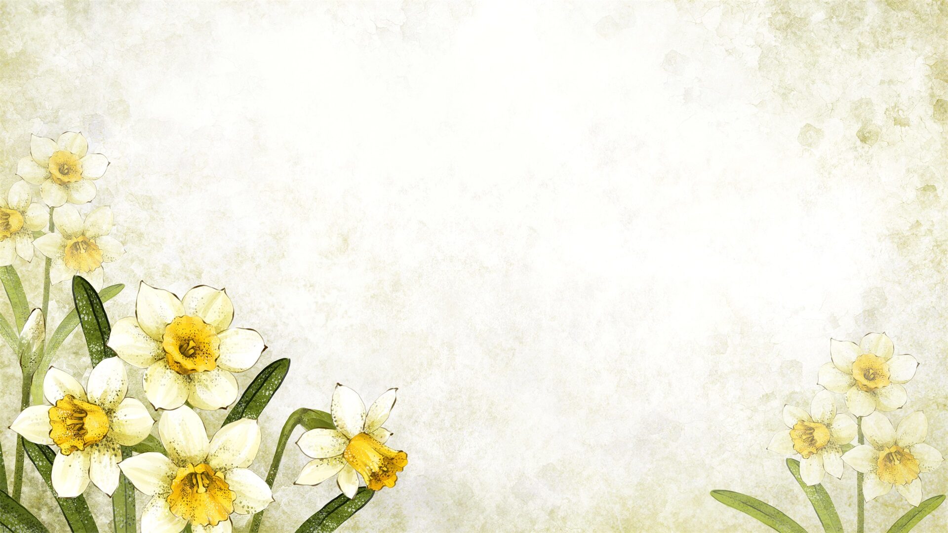 唯美水彩花卉PPT背景图片