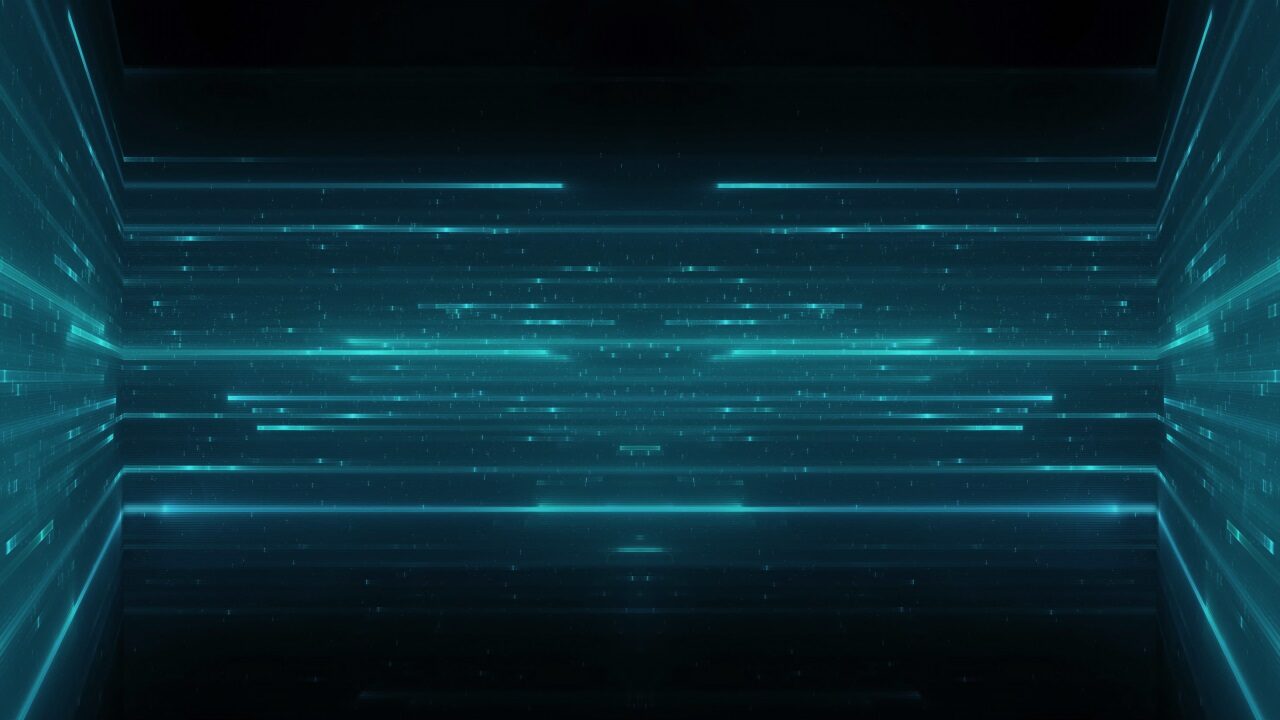 五张蓝色点线粒子科技PPT背景图片