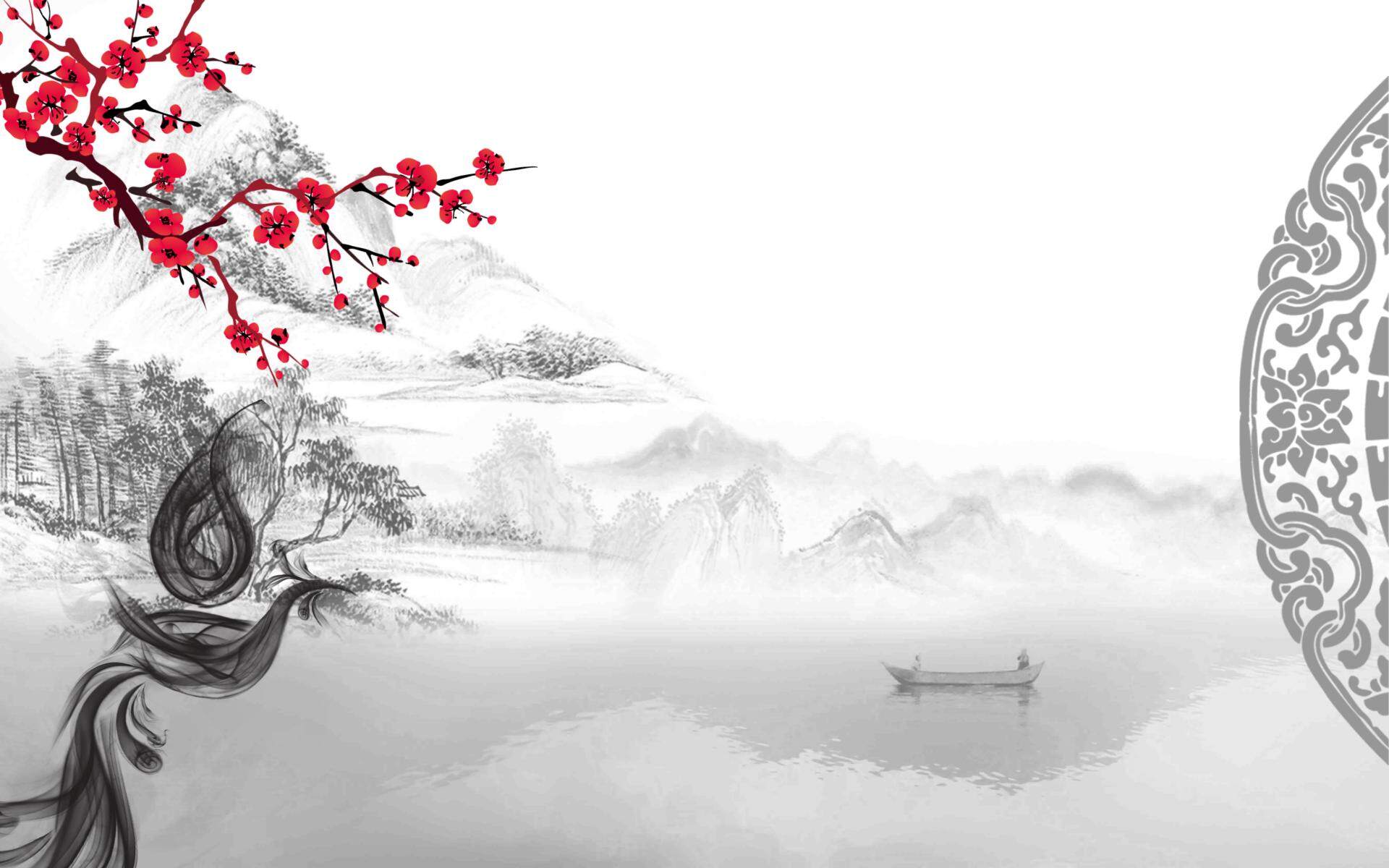 水墨古典中国风PPT背景图片