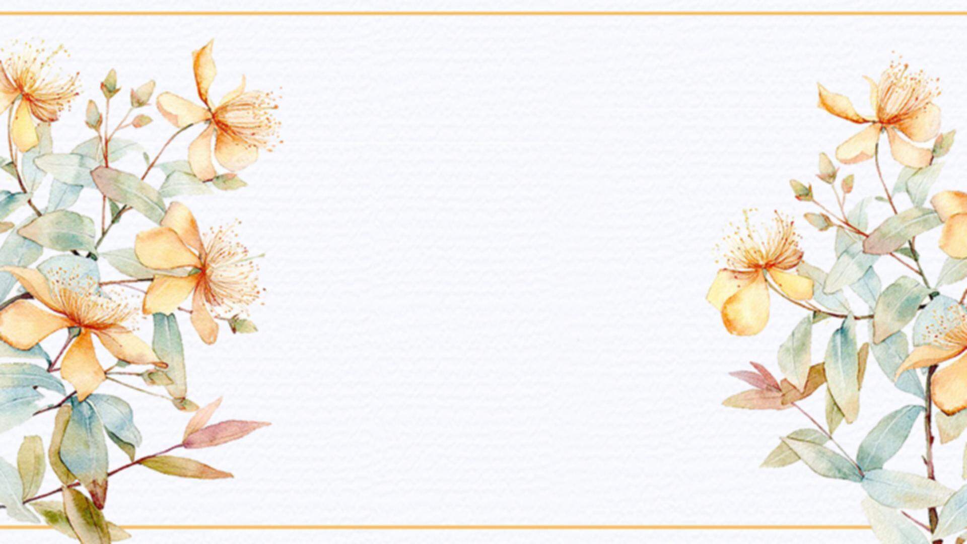 水彩花卉PPT背景图片