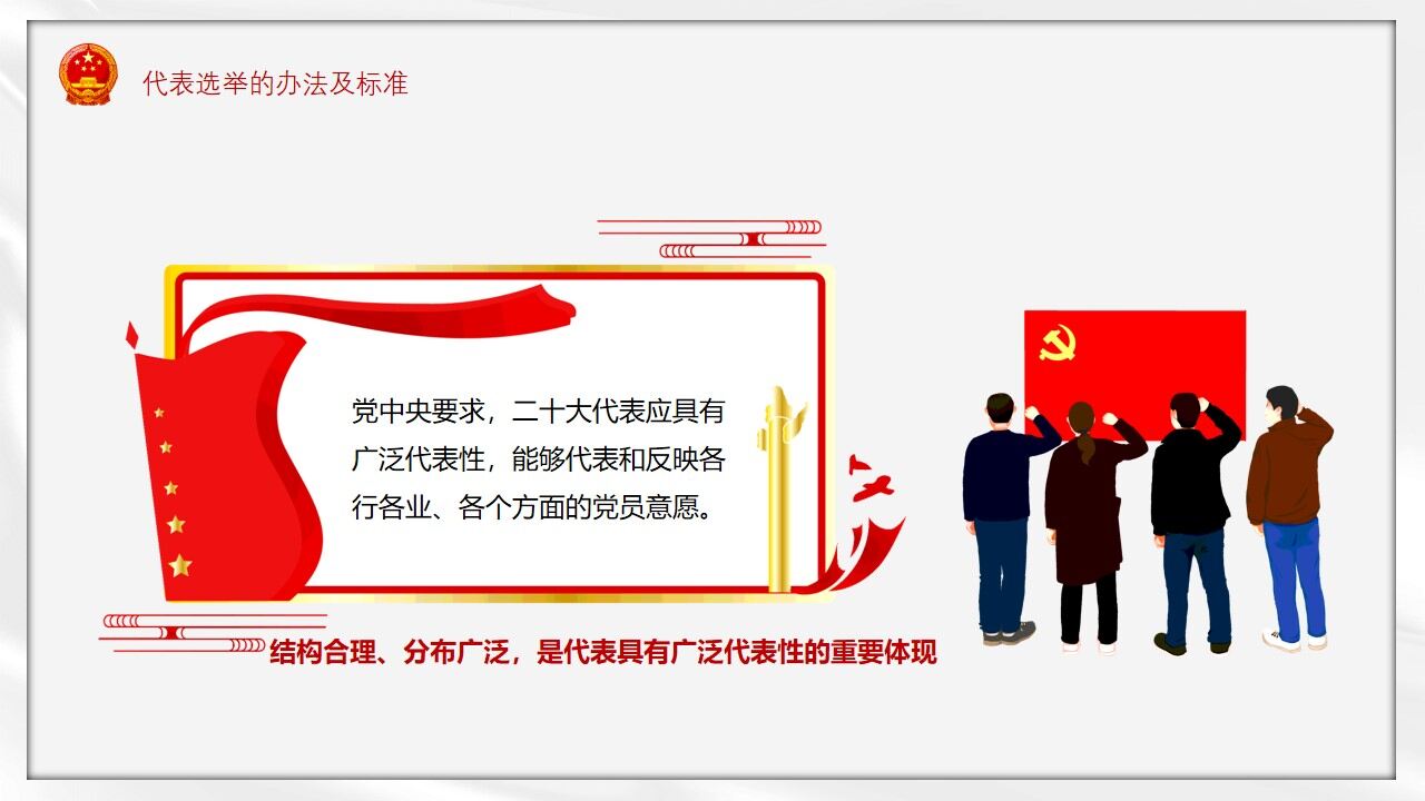 紅色簡約中國共產黨二十大代表選舉會PPT模板