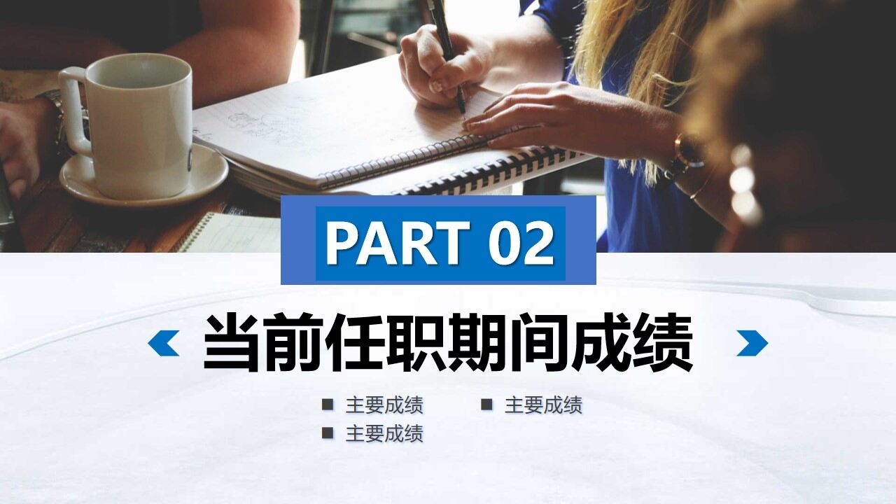 藍色商務風員工職級晉升匯報PPT模板