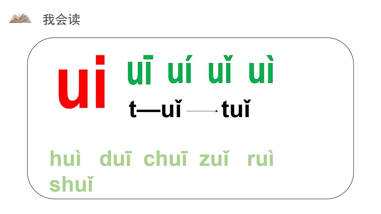 《汉语拼音9 ɑieiui》人教版一年级上册语文精品PPT课件
