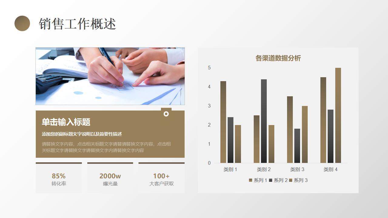 棕色簡約風(fēng)地球銷售工作總結(jié)PPT模板