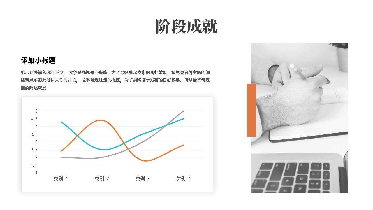 橙色简洁产品数据分析报告行业趋势展望PPT模板