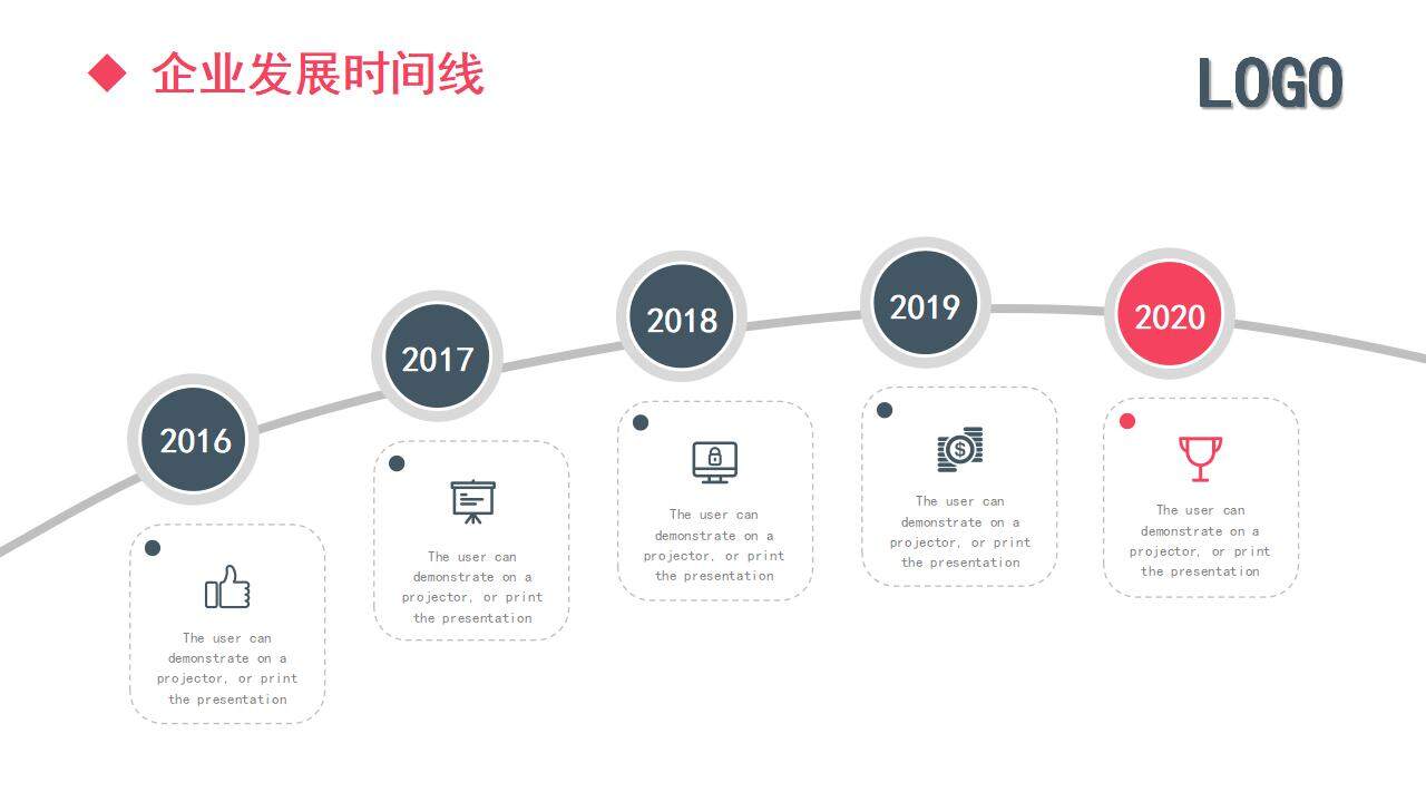 粉红色公司企业文化介绍企业发展时间轴PPT模板