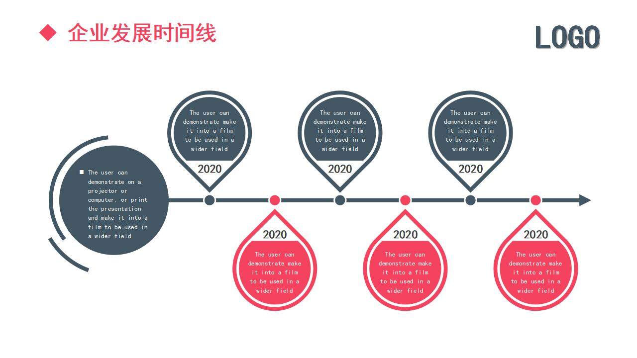 粉红色公司企业文化介绍企业发展时间轴PPT模板