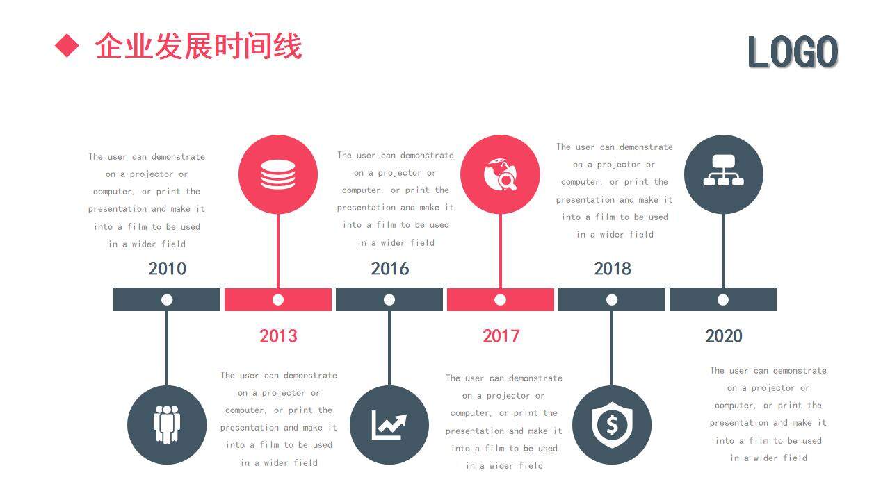 粉红色公司企业文化介绍企业发展时间轴PPT模板