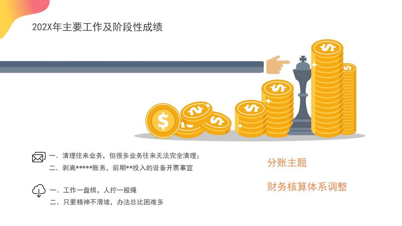 橙色活力公司财务部年度工作总结数据分析汇报PPT模板