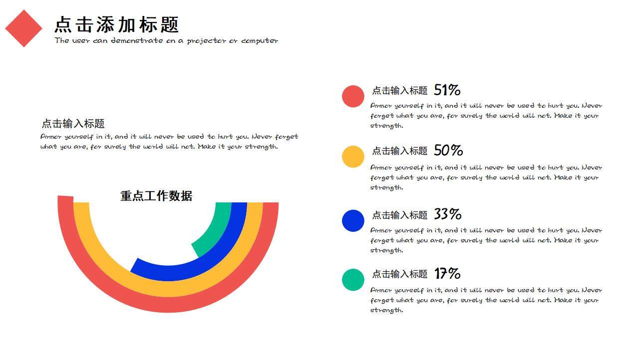 2024年彩色簡潔清新年終工作匯報計劃總結PPT模板