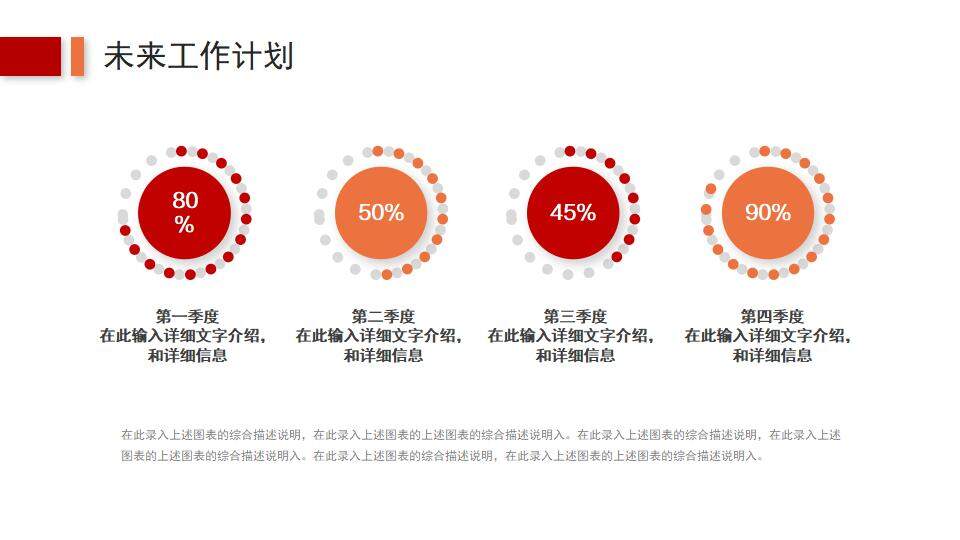 红色高端商务工作汇报项目季度报告计划总结PPT模板