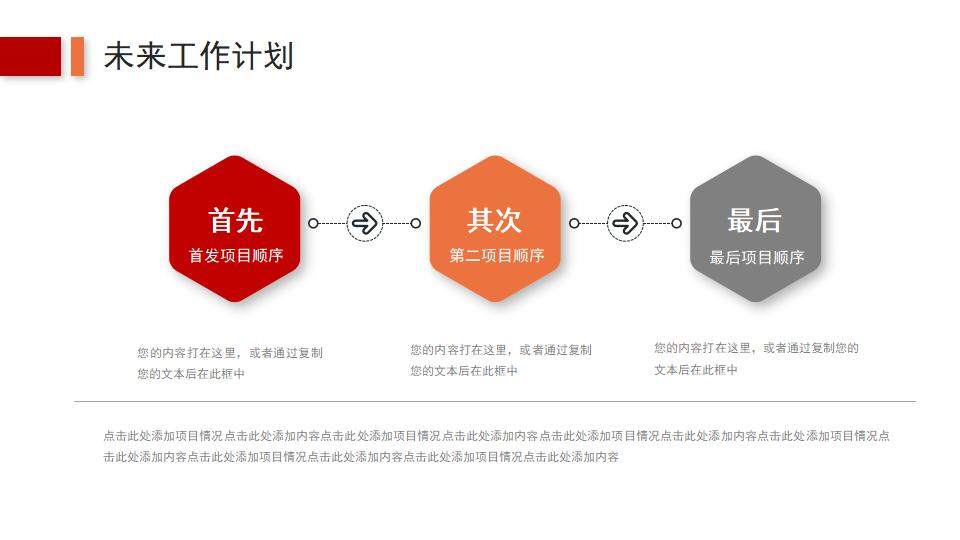 红色高端商务工作汇报项目季度报告计划总结PPT模板