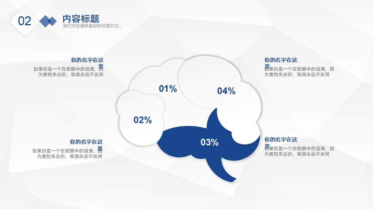 蓝色简约简洁扁平化商务风年度工作报告PPT模板