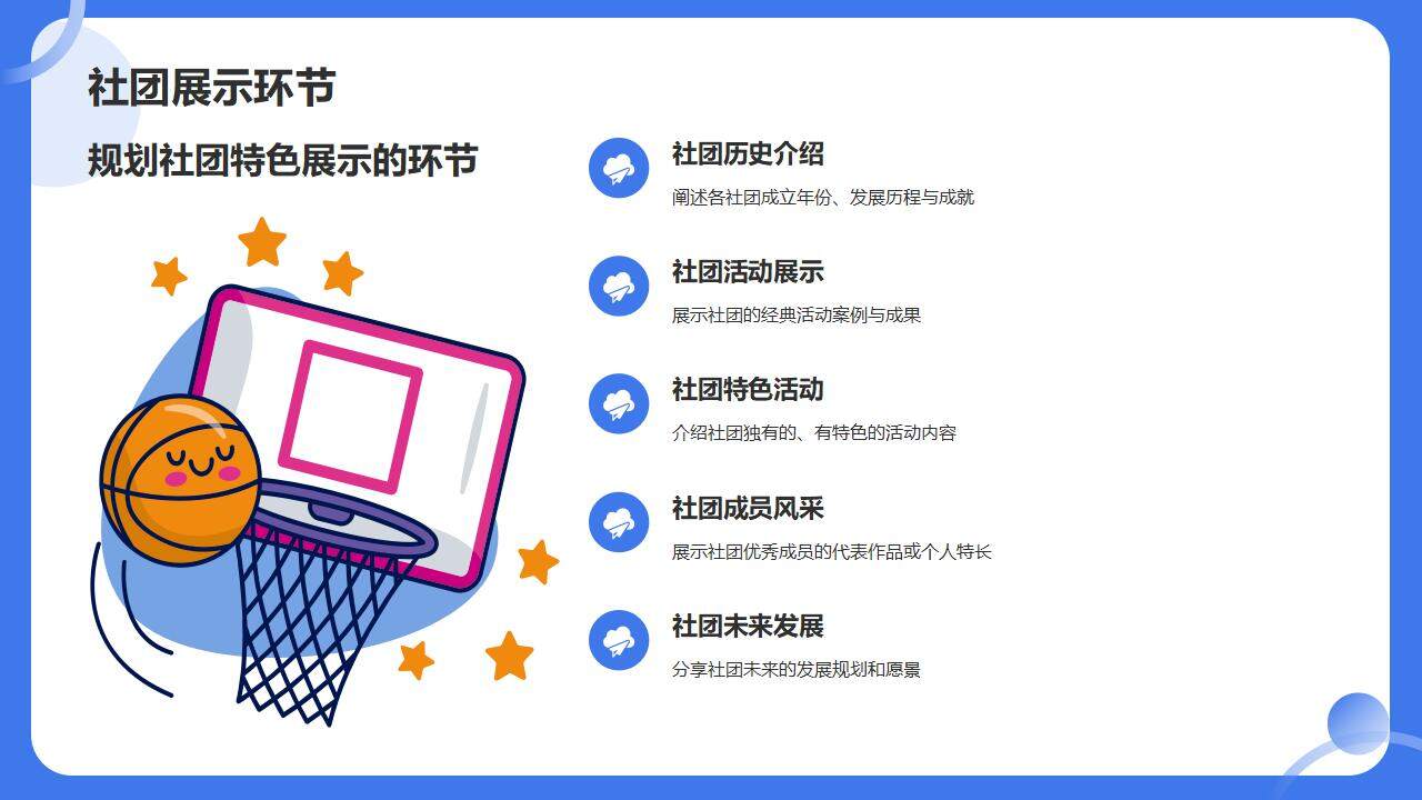 藍(lán)色卡通運(yùn)動(dòng)風(fēng)大學(xué)籃球社團(tuán)招新活動(dòng)策劃PPT模板