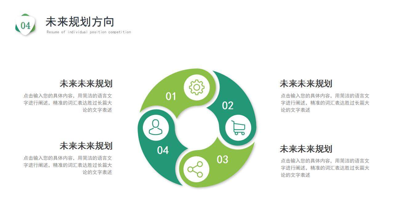 绿色简约个人岗位竞聘述职简历求职报告通用PPT模板