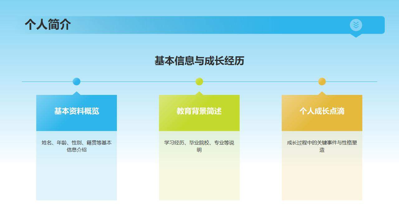 蓝色清新卡通学校班委竞选个人自我介绍PPT模板