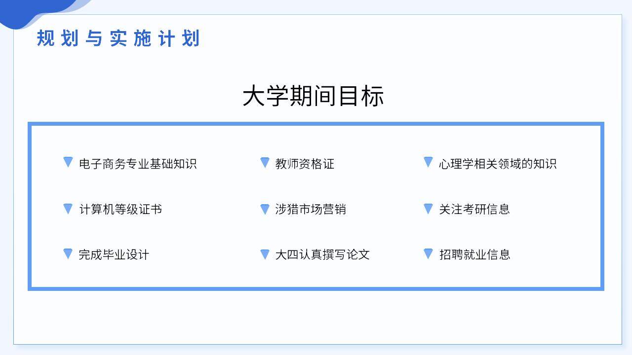 蓝色简约大学生职业生涯规划个人简历PPT模板