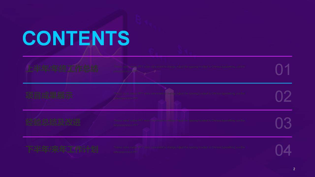 紫色科技智能金融经济数据分析工作总结PPT模板