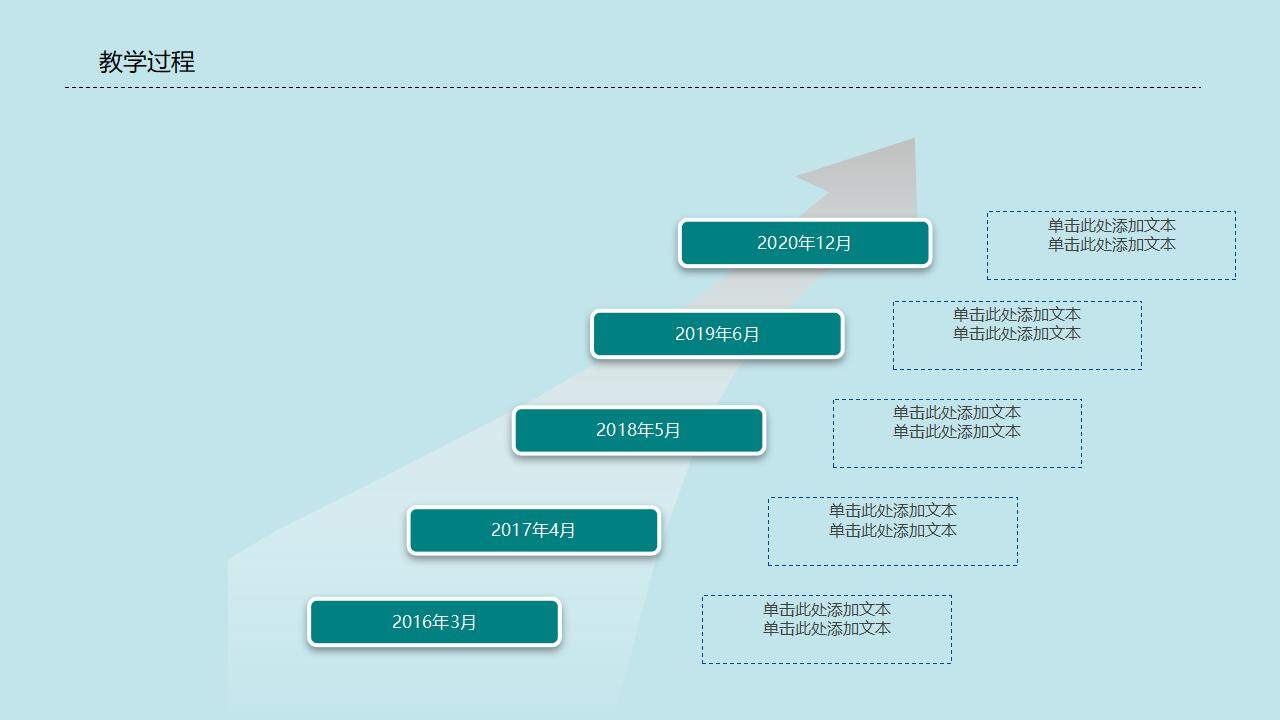 藍色卡通兒童插畫教師說課通用PPT模板