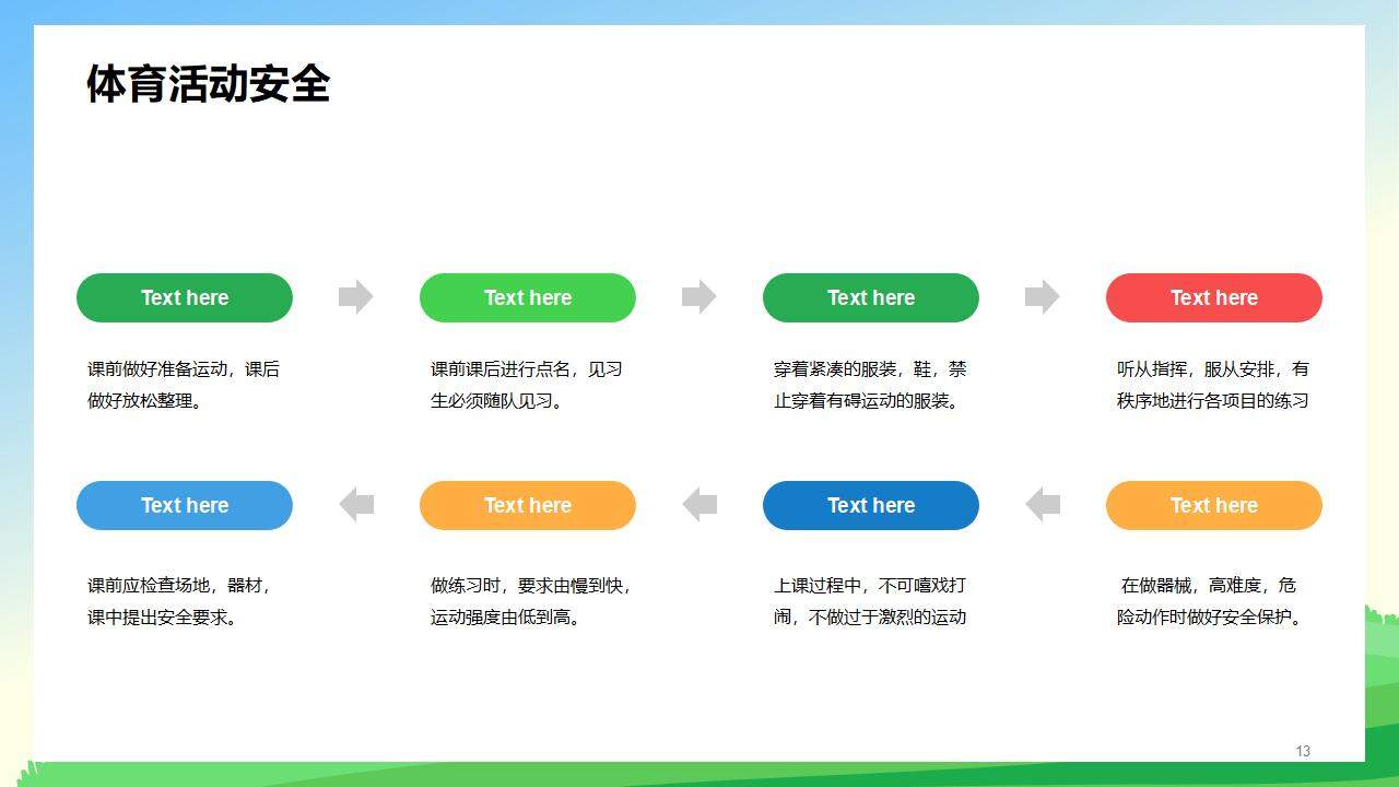 卡通新学期小学生安全主题教育班会PPT模板