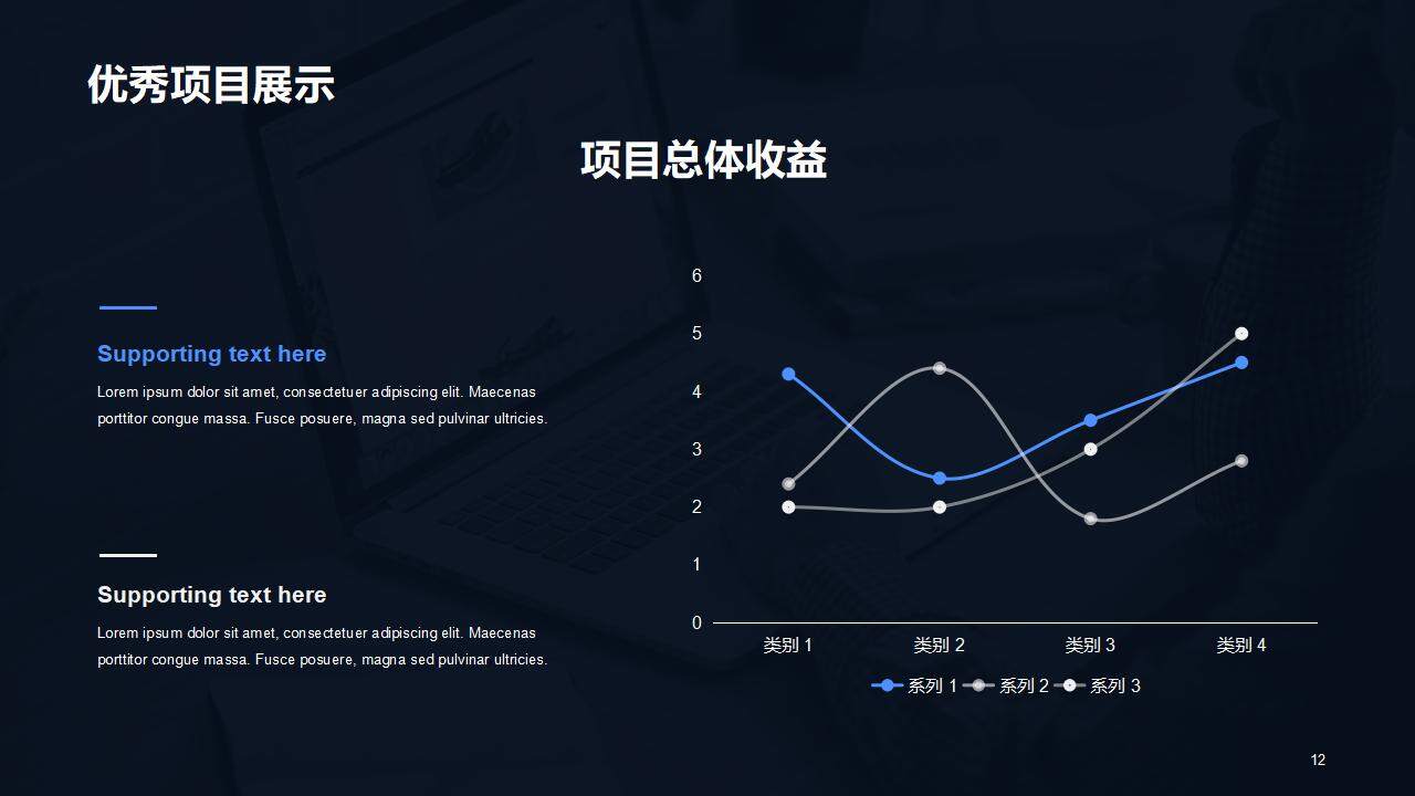 黑色商务现代部门业绩数据分析年终工作总结PPT模板