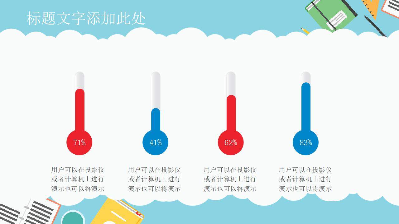 藍色清新卡通兒童讀書分享會PPT模板