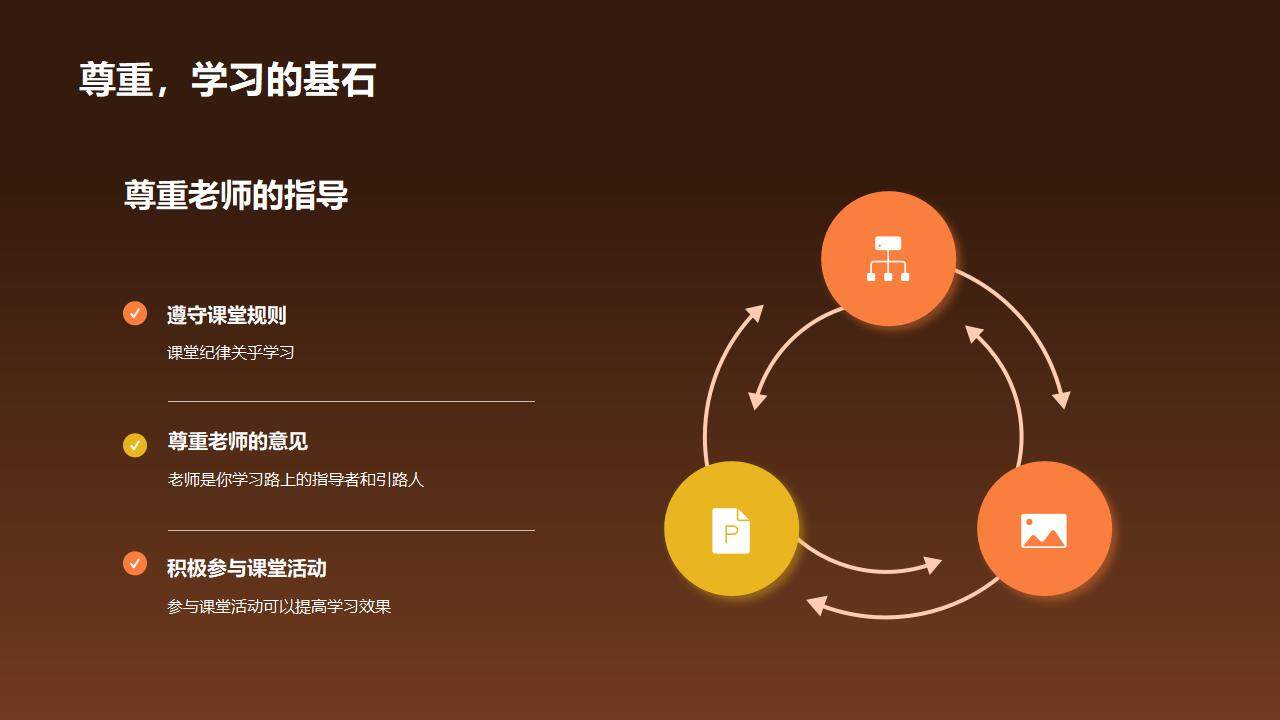 棕色卡通3D兒童開學第一課教學培訓PPT模板