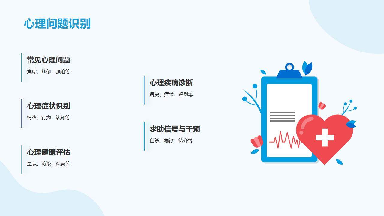 淺藍色治愈系心理健康教育宣傳講座PPT模板
