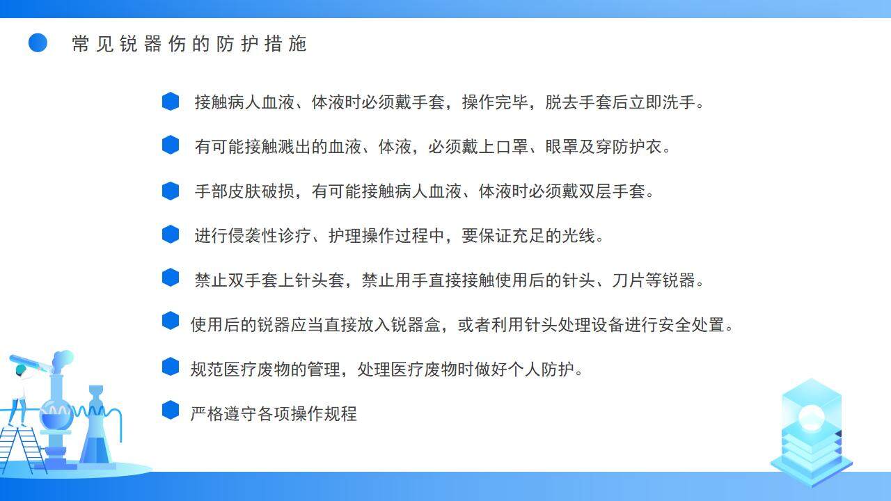 蓝色简约学术风医院感染知识应知应会PPT模板