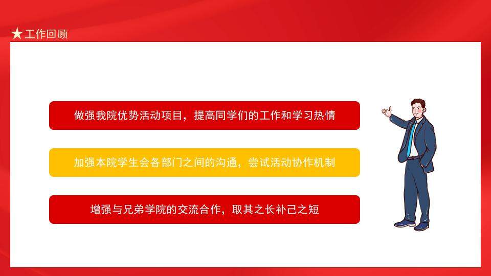 紅色簡潔學校團支書精選個人簡歷介紹PPT模板