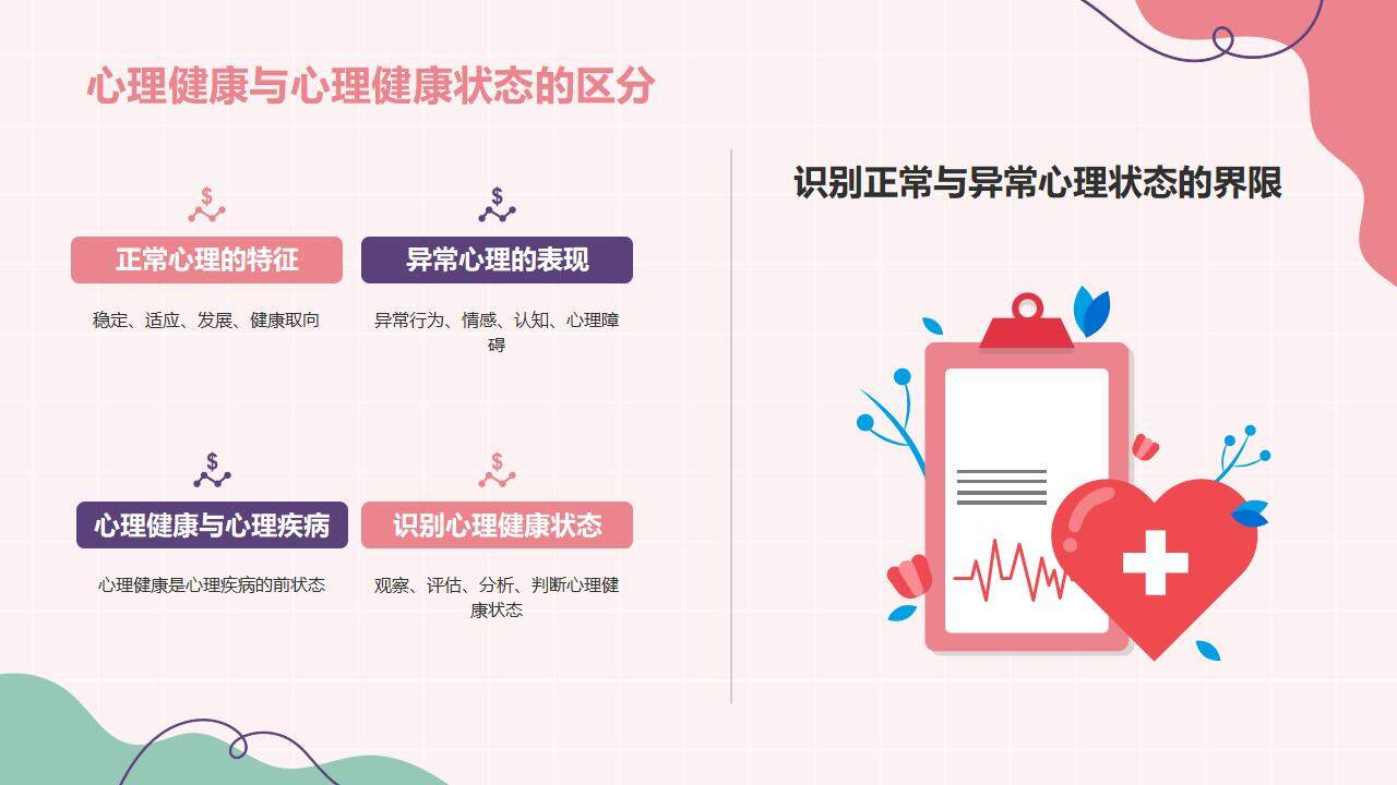粉红色温馨学生心理健康普及课主题班会PPT模板
