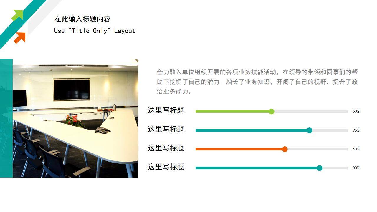 綠色清新簡潔工作晉升述職匯報PPT模板