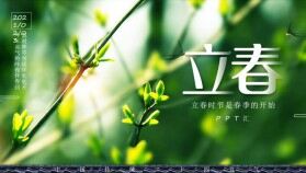 簡(jiǎn)約小清新二十四節(jié)氣立春節(jié)氣介紹通用PPT模板