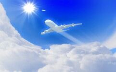 唯美蓝天白云飞机PPT背景图片的封面图片