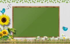 黑板向日葵藤蔓植物PPT背景图片的封面图片