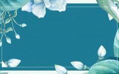 蓝色水彩艺术花卉PPT背景图片的封面图片