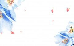 蓝色唯美水彩花卉PPT背景图片的封面图片