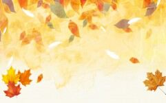 唯美金色水彩叶子PPT背景图片的封面图片