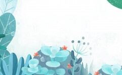 艺术水彩植物插画PPT背景图片的封面图片
