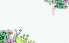 清新水彩风格植物花卉PPT背景图片的封面图片