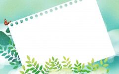 清新綠葉紙張PPT背景圖片的封面圖片