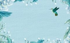 清新水彩花鸟PPT背景图片的封面图片