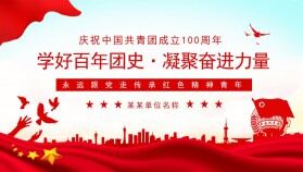慶祝中國共青團成立100周年學好百年團史凝聚奮進力量PPT模板