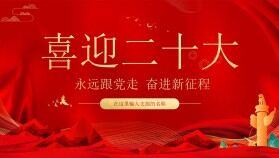 紅色簡約黨政風喜迎二十大黨課學(xué)習(xí)PPT模板